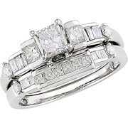 1 Carat T.W. Diamond Bridal Set in 14kt White Gold