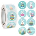 thumbnail image 2 of ABODELINE 500pcs 1 Inch Easter Stickers, Colorful Happy Easter Sticker Roll Round Easter Egg Bunny Decals Self-Adhesive Rabbit Holiday Labels for Kids Gift Wrapping Envelope Cards Party Supplies, 2 of 6
