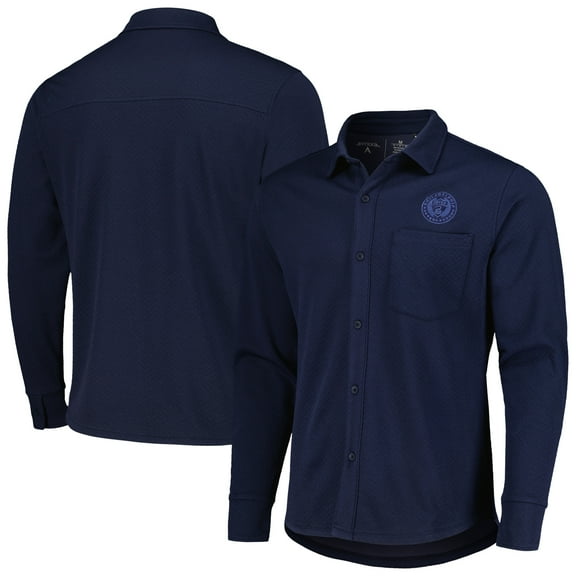 Men's Antigua Navy Philadelphia Union Streamer Diamond Button-Up Shacket