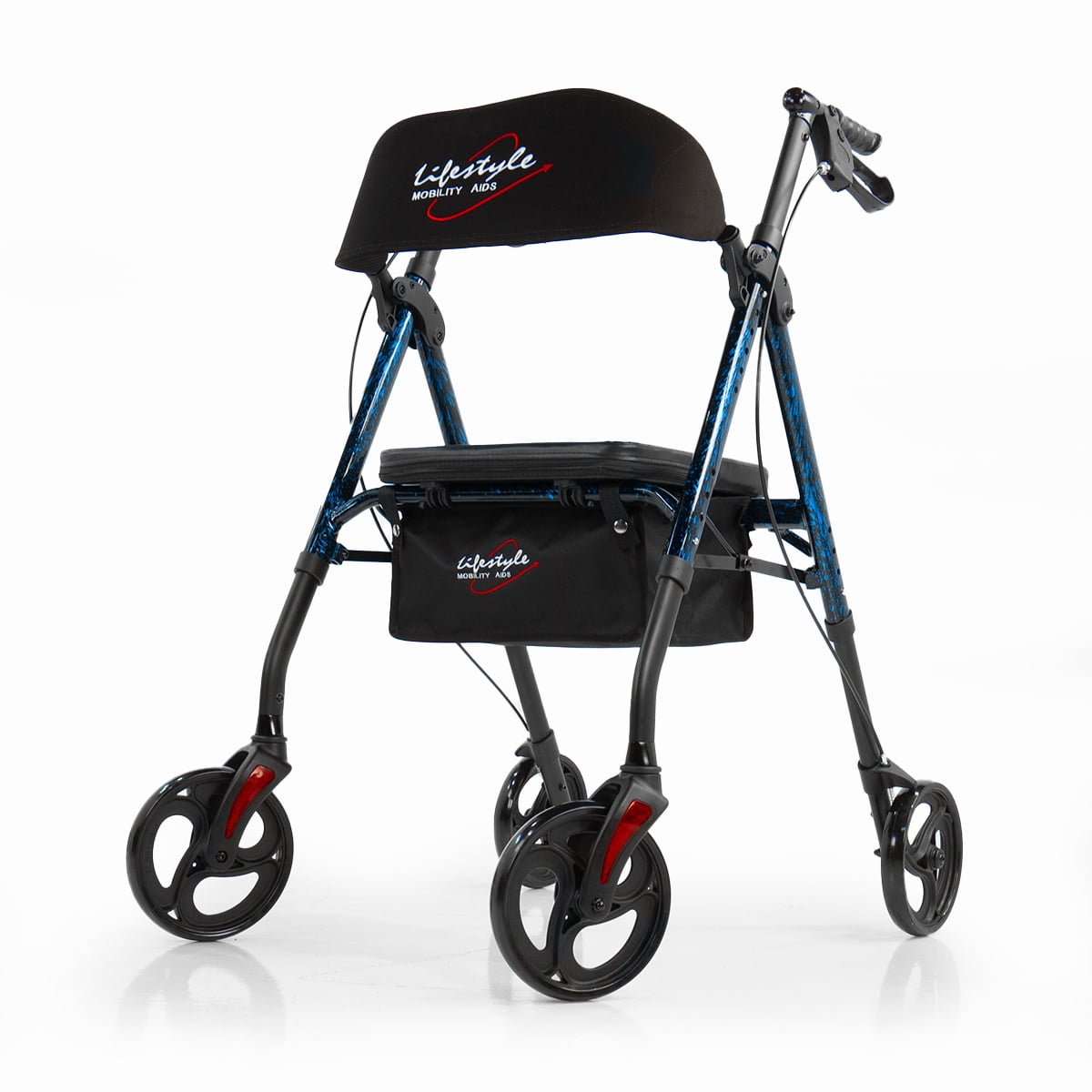 Lifestyle Mobility Aids Royal Deluxe Universal Aluminum 4 Wheel Rollators (Laser Blue)