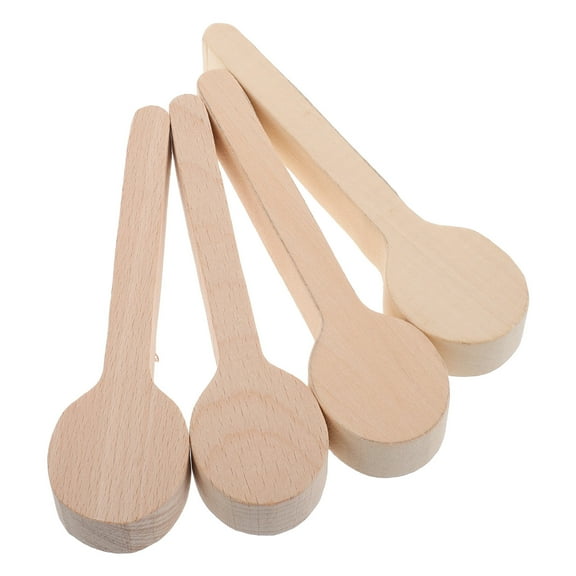 Worgeous 4pcs DIY Wooden Spoon Carving Blanks for Whittling Unfinished Wood Blocks Carving Blank for Crafting Baking and Creative Projects