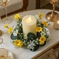 thumbnail image 5 of RBCKVXZ 12" Christmas Candle Rings Wreaths Berries & Pinecone Candle Rings Artificial Norfolk Pine Candle Holder for Winter Home Kitchen Table Centerpiece, 5 of 6