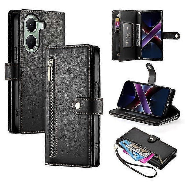 Funda tipo cartera con cremallera y correas para Xiaomi Poco X7 Pro 5G/ Redmi Turbo 4 5G