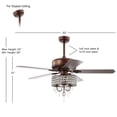 thumbnail image 3 of JONATHAN Y Becky 52" 3-Light Crystal LED Chandelier Fan With Remote, Oil Rubbed Bronze, 3 of 9