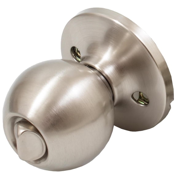 Stone Harbor Hardware Ball Door Knob, Privacy (Bed/Bath) Function, Satin Nickel