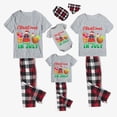 thumbnail image 3 of Pijamas familiares navideños a juego, conjuntos de pijamas de Papá Noel en julio, gris, 3 of 3