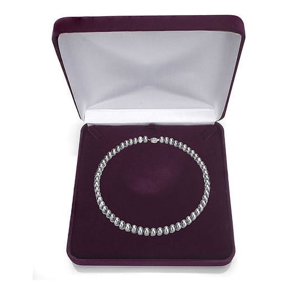 ADDURN Ultra-Luster 5-6mm Grey Genuine Cultured Freshwater Pearl 18" Necklace and Sterling Silver Filigree Clasp