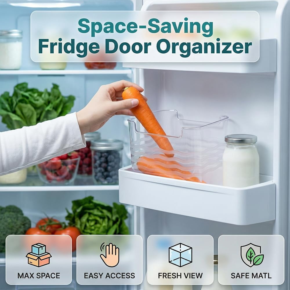 Clear Freezer Storage Bins, 2026 Upgraded Stackable Plastic Organizers for Refrigerator, Pantry & Kitchen Cabinet, Fridge Food Storage for Meat, Veggies & Snacks (6pcs)