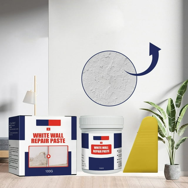 Trousse de Réparation pour Cloison Sèche, Agent de Raccommodage Mural, Spackle Mural avec Grattoir, Solution Rapide et Facile pour Remplir les Trous de Surface Murale, 3,5 oz, 2,56 X 2,56 X 2,6 Pouces