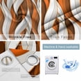 thumbnail image 4 of Burnt Orange White Moire Blackout Curtains for Bedroom/Living Room, Thermal Insulated Kitchen Curtains, Modern Abstract Art Grommet Darkening Window Treatment Drapes 52"x84"x2, 4 of 8