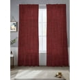 thumbnail image 2 of Wine Red Linen Sheer Curtains 84 inches Long, Farmhouse Pure Color Country Farm Light Filtering Sheer Window Curtains Rod Pocket Voile Drapes for Bedroom Living Room, 2 Panels 52"W x 84"L, 2 of 7