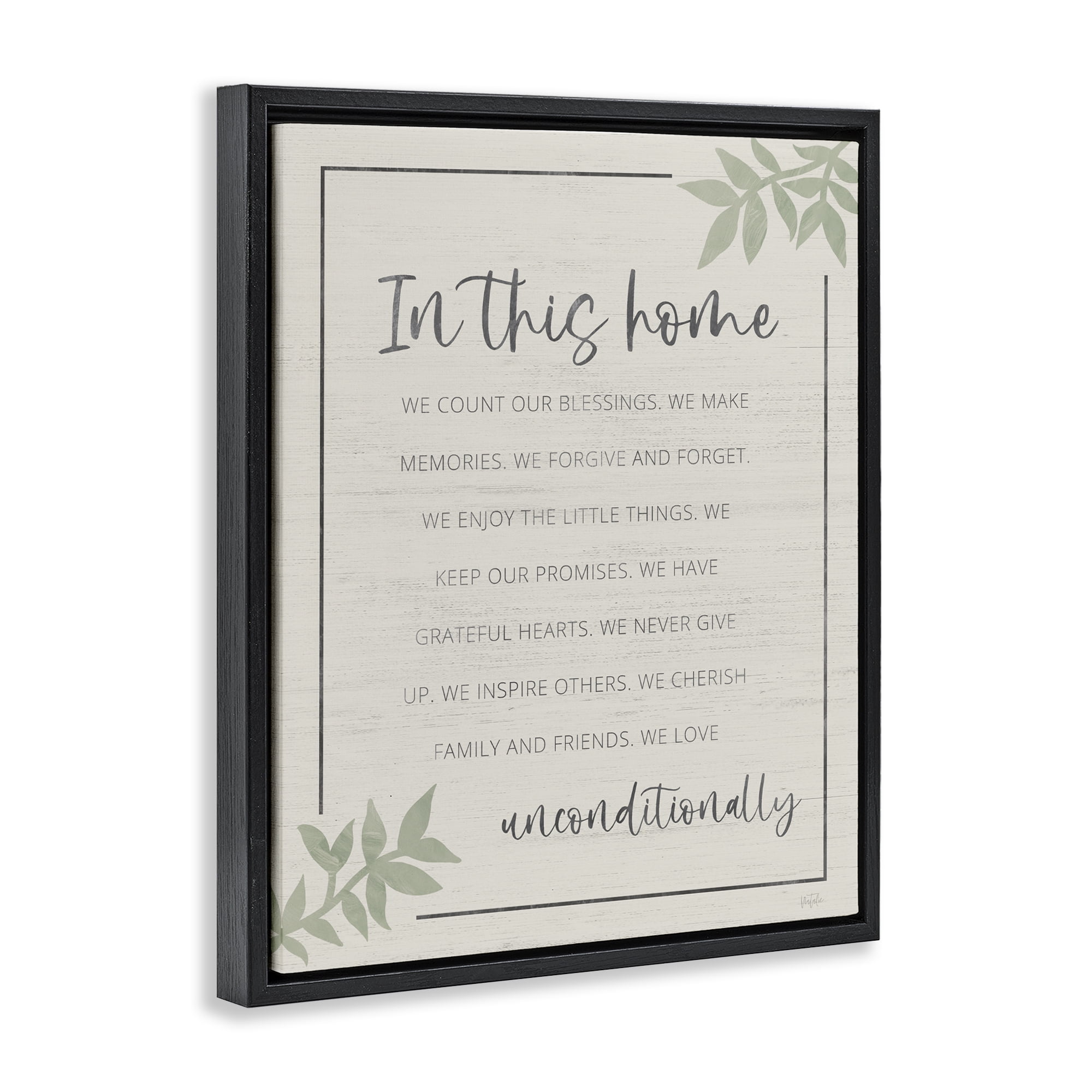 Stupell Industries We Love Unconditionally Black Framed Floater Canvas Wall Art, design by Natalie Carpentieri