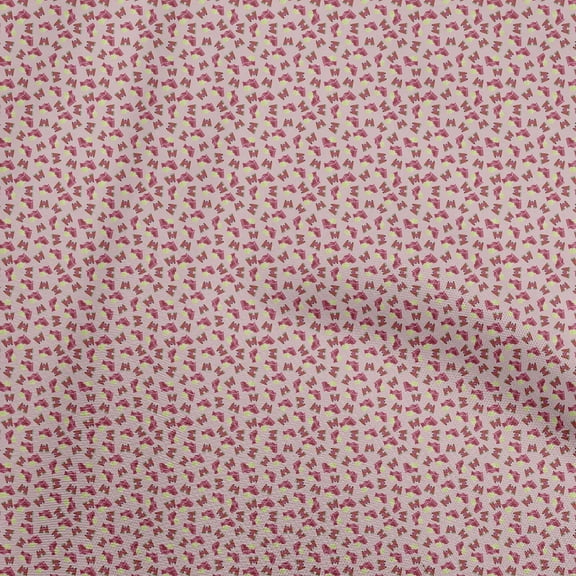 oneOone Polyester Spandex Rose Pink Fabric Travel Dress Material Fabric Print Fabric By The Yard 56 Inch Wide