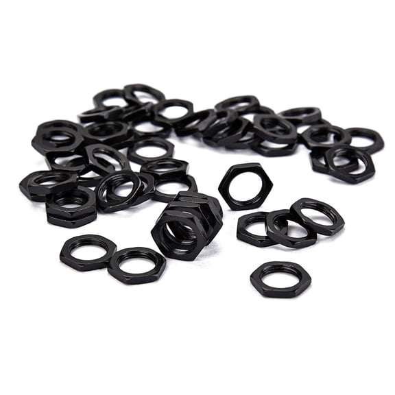 HEMOTON 50 Pcs Guitar Jack Nut Instrument Nut 1.20X1.20X0.20CM Black
