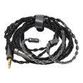 thumbnail image 1 of Cable para auriculares de 3,5 mm, 8 núcleos, chapado en plata, 3,9 pies, 2 pines, para auriculares MP3 y MP4, 1 of 10