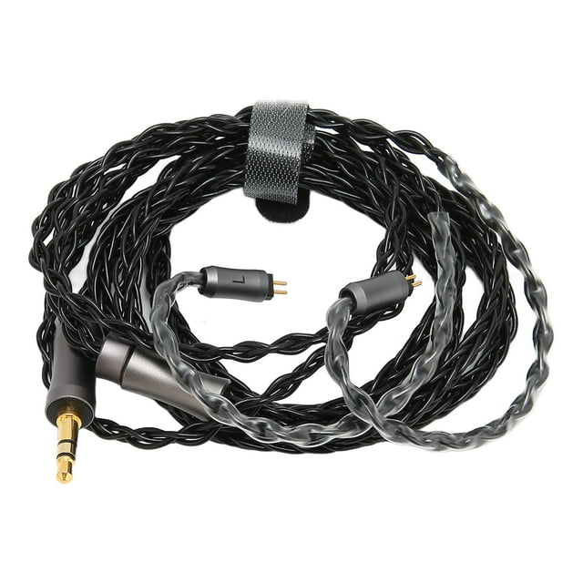 Cable para auriculares de 3,5 mm, 8 núcleos, chapado en plata, 3,9 pies, 2 pines, para auriculares MP3 y MP4
