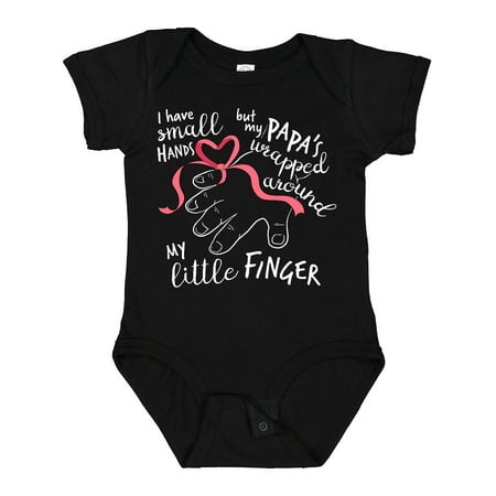 

Inktastic I Have Small Hands but My Papas Wrapped Around My Little Finger Gift Baby Boy or Baby Girl Bodysuit
