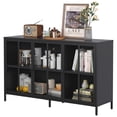 thumbnail image 7 of Heavy Duty Metal Modern Sideboard Buffet Cabinet with Storage, Premium Steel Storage Cabinet, Adjustable Feet, Glass Doors, Large Capacity Organizer For Living Room, Bed Room, Dining Room, 7 of 7