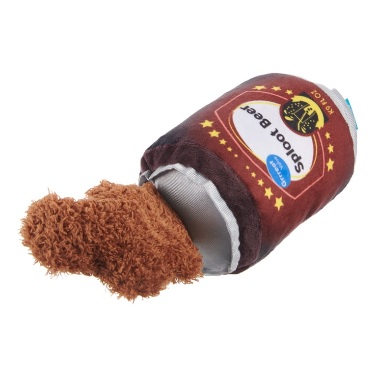 BARK Sploot Beer Yankee Doodle Dog Toy, Crazy Crinkle, All Dog