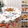 thumbnail image 4 of Fall Pumpkin Tablecloth Round 60 Inch Thanksgiving Tablecloths Farmhouse Autumn Harvest Decoration Outdoor Table Cloth Rustic Table Cover for Dining Kitchen Holiday Party Picnic Home Decor, 4 of 6