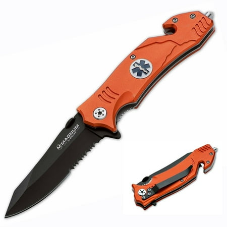 Boker Magnum EMS Rescue ComboEdge Knife Orange