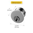 thumbnail image 2 of Brixwell 19-572 Mortise Cylinder 1-5/32in Dia X 1in Long sc1 Keyway 5 Pin, 2 of 5