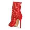 thumbnail image 3 of Women's Tribal Stud Embellished Peep Toe Stiletto Booties 19673, 3 of 6