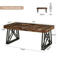 thumbnail image 2 of Tribesigns Large Computer Desk, 63-Inch Writing Desk with Sturdy X-Shaped Legs for  Home Office, Rustic Brown & Black, 2 of 5