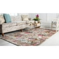 thumbnail image 5 of 6' x 9' Ivory and Pink Traditional Rectangular Area Throw Rug, 5 of 6