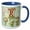 Blue/White, variant on 3drose, Cute Quirky Flowers Monogram Letter G, 11oz Magic Transforming Mug
