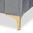 thumbnail image 5 of Baxton Studio Oksana Modern Contemporary Glam and Luxe Light Grey Velvet Fabric Upholstered and Gold Finished Queen Daybed, 5 of 8