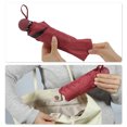 thumbnail image 6 of Unique Bargains 1 Pcs Compact Umbrella Thickened Black Vinyl Wine Red, 6 of 6