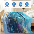 thumbnail image 4 of Shark Coastal Cooling Blanket, Lightweight Breathable Summer Throw Blanket with Double Sided Cold Effect, Summer Beach Coral Ocean Nautical Picnic Beach Blankets Bed Sheet for Hot Sleepers 50"x60", 4 of 8