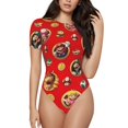 thumbnail image 1 of Rocae Mario pour une Pièce Col Rond Manches Courtes Justaucorps pour Femmes Justaucorps Basique Décontracté Combinaison Quotidienne T-Shirts-TG, 1 of 7