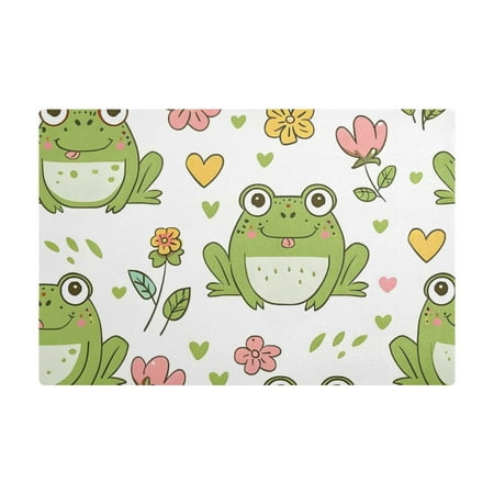 

Dish Drying Mat Microfiber Kitchen Dish Pad Counter Absorbent Drainer Rack 12 x18 Cute Frog Flower Rainbow