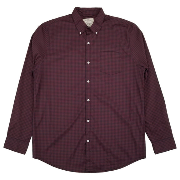 St. John's Bay Mens Big & Tall Burg Gingham Long Sleeve Button-Down Shirt LT