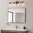 thumbnail image 2 of Kawoti  Modern Dimmable Bathroom Vanity Light with Clear Cylinder Glass Painted Bronze - 4-light/26.37", 2 of 5