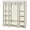 Beige, variant on 69 Inch Gray Portable Clothes Closet, Non-Woven Fabric Steel Tube PP Plastic Storage Wardrobe with 12 Shelves & Hanging Rod, Space Saving for Small Room Walk-in Closet