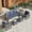 blue, variant on Vicluke 5 Pieces Patio Set Outdoor Furniture Sets Modern Chair Conversation Sets with Ottoman & Coffee Table for Yard and Bistro