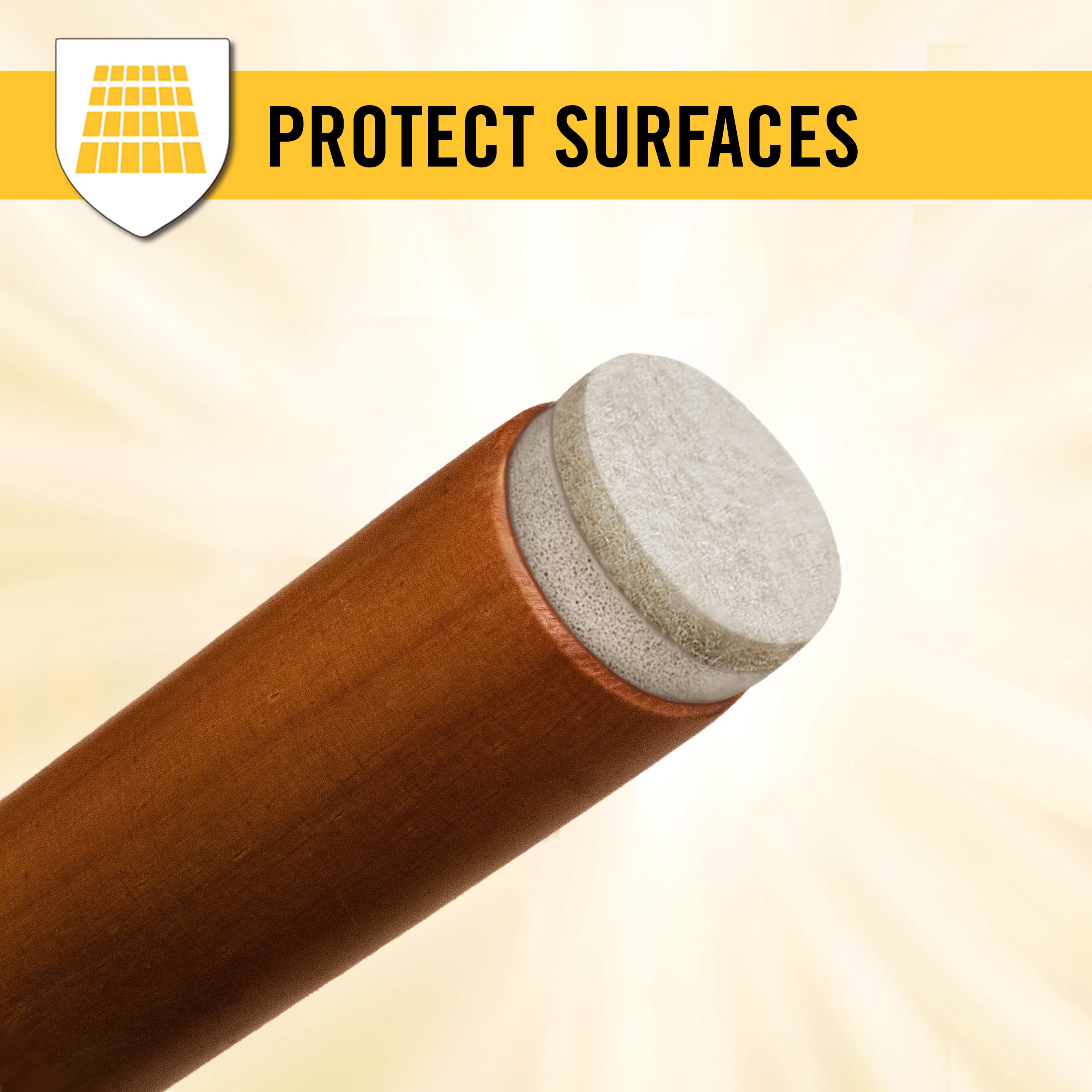 Super Sliders Self-Leveling Felt Furniture Pads, 1 in. Round, Beige, 8 Pack for Uneven Legs and Floor Protection