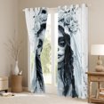 thumbnail image 3 of Manfei Romantic Gothic Wedding Curtains Pack of 2 (42x84 Each), Skull Bride Curtains Blackout, Valentines Rose Flower Floral Bedroom Curtains, Window Curtains Room Decor, 3 of 6