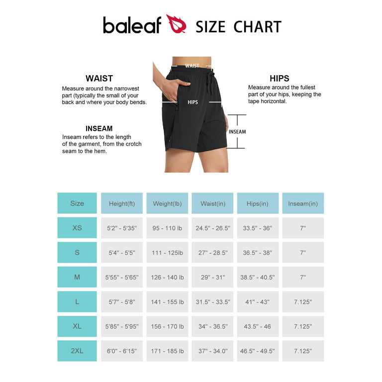 BALEAF Women's 7 Running Shorts Quick Dry Athletic Long Workout Shorts  Unlined Black XL 