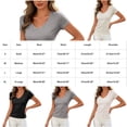 thumbnail image 4 of ClodeEU Women's V Neck Cotton Short Sleeve T Shirt ,Casual Solid Color Slim Fit Tee Pink,Women's Plus XL, 4 of 8