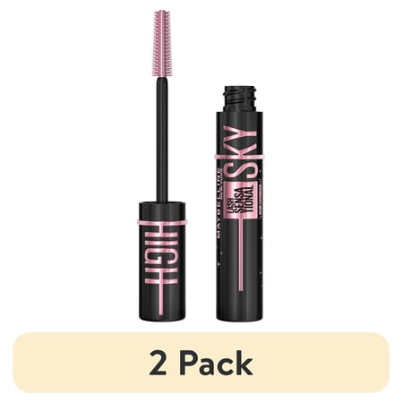 (2 pack) Maybelline Lash Sensational Sky High Lengthening Volumizing Washable Mascara, Cosmic Black