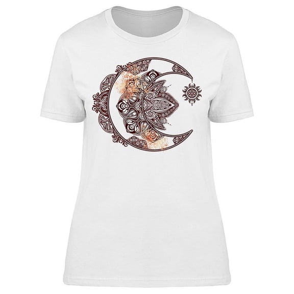Boho Chic Crescent Moon T-Shirt Women -Image by Shutterstock, Female x-Large