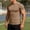 Khaki, variant on Mens Raglan Workout Shirts Hipster Slim Fit T-Shirts Longline Drop Cut Gym Muscle Tee Blue L(L)