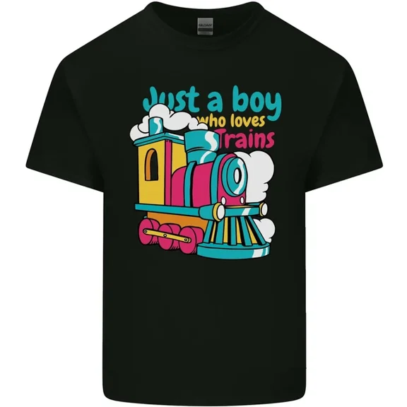 Hot Trending T-Shirt With Just A Boy Who Loves Trains Spotter Engine T-Shirt Design Preview Only