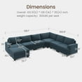 thumbnail image 2 of HONBAY Reversible Modular Sectional Sofa U-Shaped, Corduroy Sleeper Sofa Bed with Storage for Living Room, Navy Blue, 2 of 10