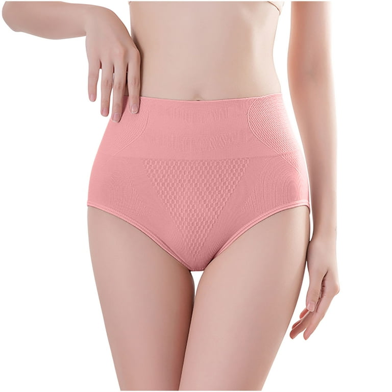 Uorcsa Stretch High Waist Women's Underwear Sexy Large Size Hip Lift  Breathable Comfortable Ladies Underpants Pink