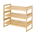 thumbnail image 3 of (2 pack) Better Homes & Gardens Bamboo 3-Tier Shoe Rack, Holds 9 Pairs, 3 of 13